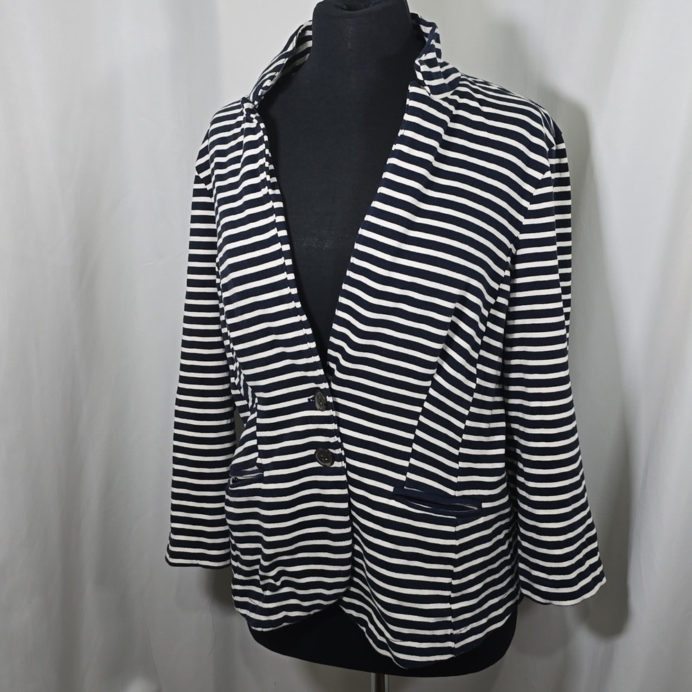 LUCKY BRAND 100% Cotton Striped Blazer Lightweight